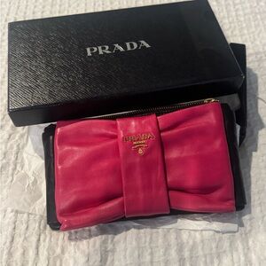 Prada Fuchsia Bow Wristlet